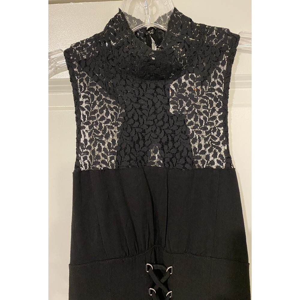 Free People Intimately One Adella Slip Woman Mini Lace Dress in Black S NWT $88 - Picture 3 of 12